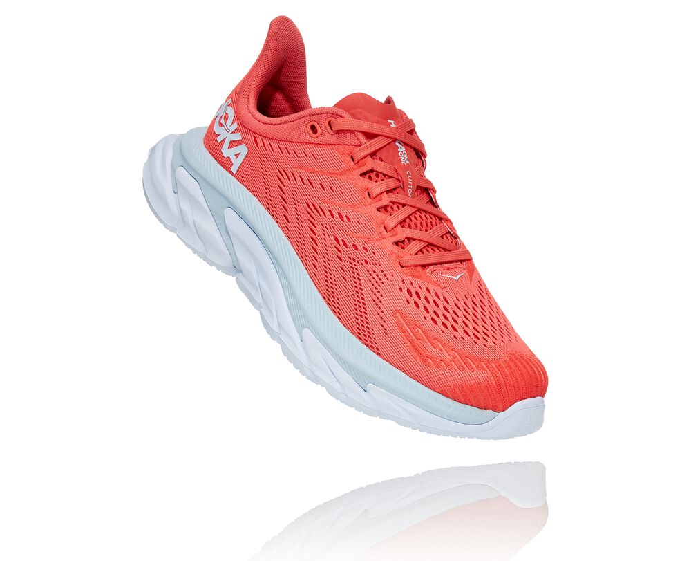 Hoka One One Clifton Edge Löparskor Dam Korall/Vita - SE-5710983